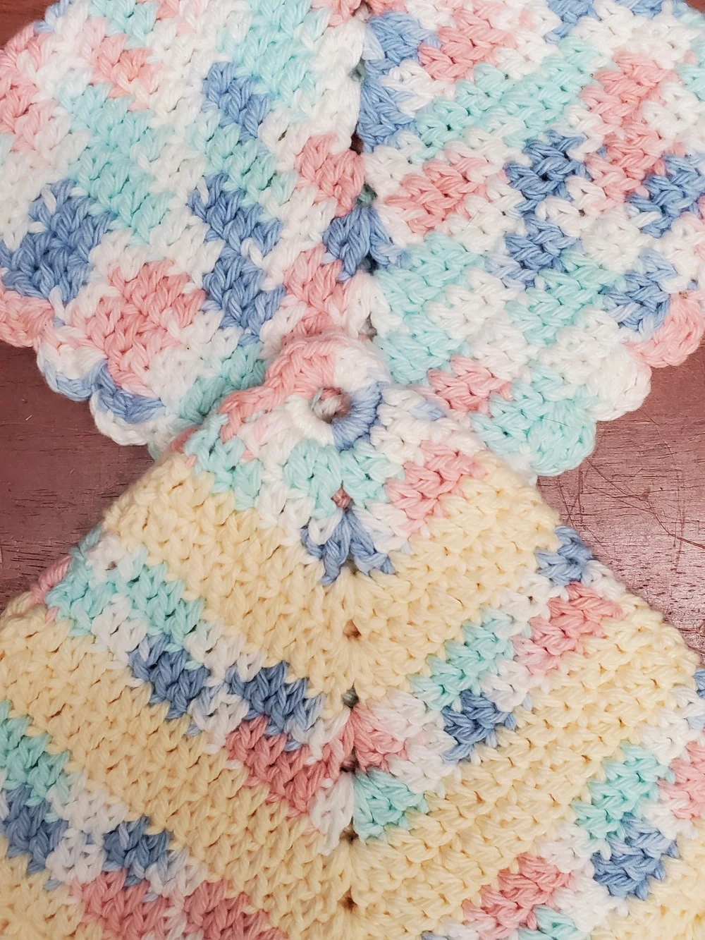 Handmade Granny Core Double Crochet Cotton Potholders Hot Pads Trivet